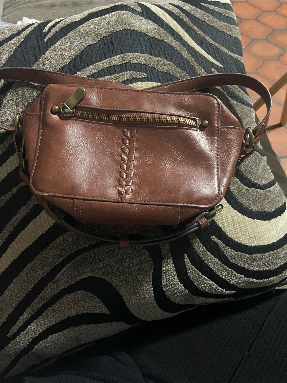 Classic Brown Leather Crossbody Bag - Women